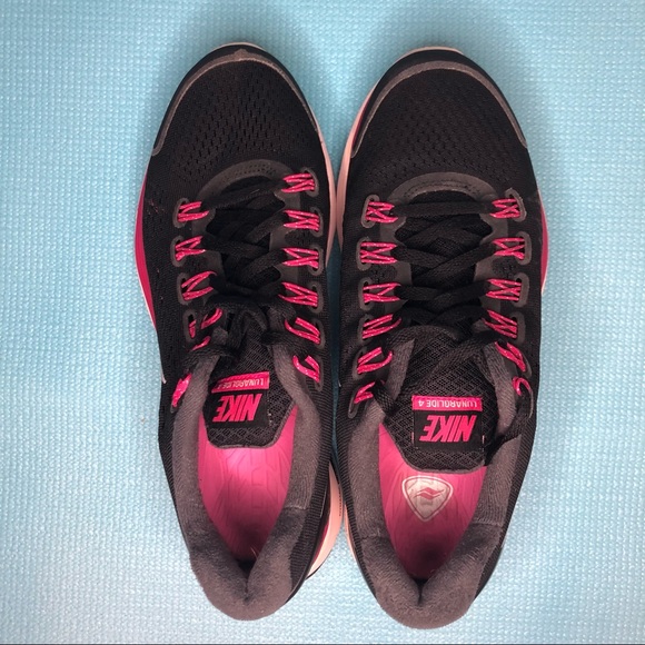 NIKE Lunarglide 4 Women’s Size 9 Color Black and Pink Athletic Shoes 524978-006 - Picture 5 of 8